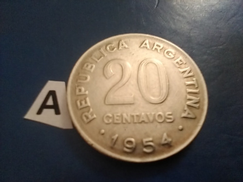 Monedas Argentinas 20 Centavos Del Año 1954