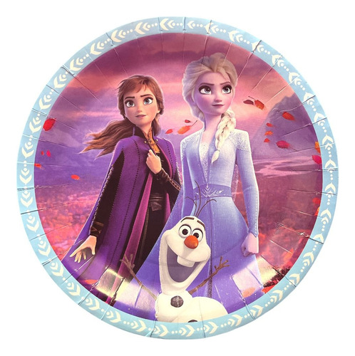 10 Platos De Cartón Grande Para Fiesta Con Tema De Frozen 