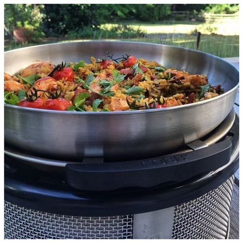 Imagen 4 de 10 de Wok Disco Parrilla Cobb Aluminio Frying Dish Con Mango