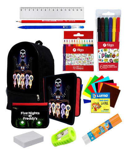 Super Set Mochila + Utiles De Five Nights At Freddy´s C24