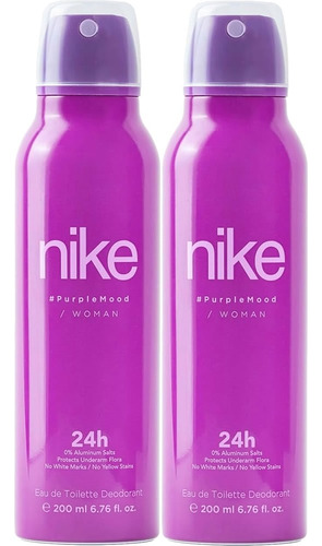 Nike Desodorante Purple Mood Woman 200ml Pack C/2 Fragrância Clean