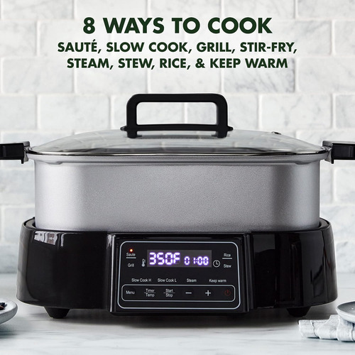 Greenpan Stainless Steel 8-in-1 Skillet Grill & Slow Cook...