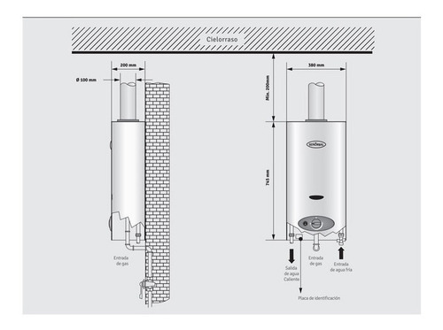 Imagen 2 de 4 de Calefon Señorial 14 Litros Gas Natural En Cuotas