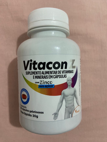 Suplemento Vitamínico E Mineral Vitacon Z 30 Caps Sabor Sem Sabor