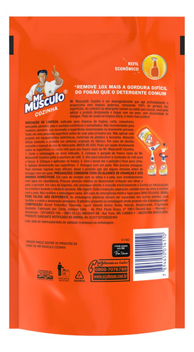 Limpador Multiuso Cozinha Sachê Laranja 400ml Mr Músculo