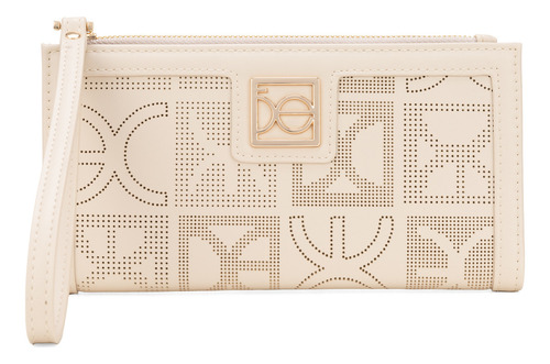Cartera Flap Cloe Inille I Grande Color Beige