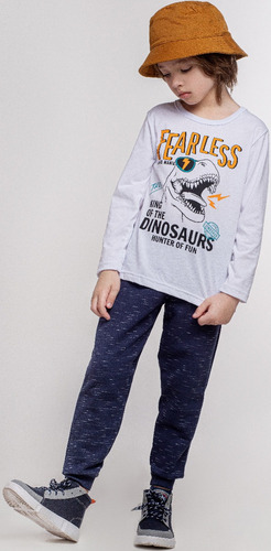 Imagem 3 de 3 de Calça Moletom Jet Infantil C/ Punho Mundo Mania 2430 T 4 6 8