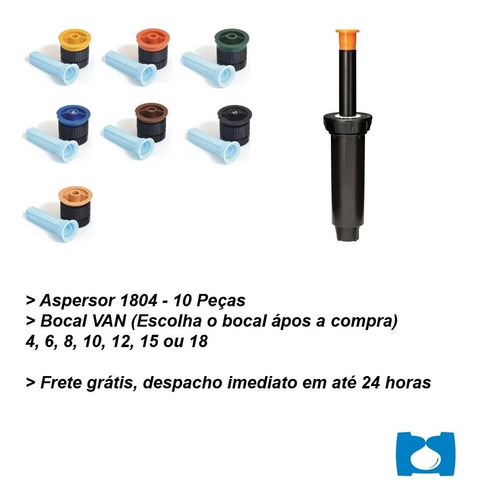Imagem 2 de 10 de Aspersor Spray Irrigação Rain Bird 1804 - 10 Peças C/bocal