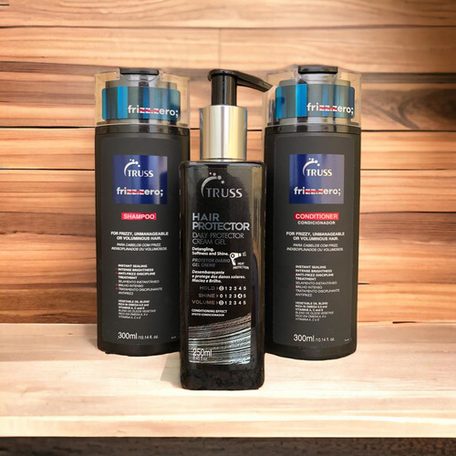 Frizz.zero Shampoo Condici 300ml +hair Protector 250ml Truss