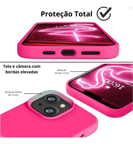 Capa Capinha De Silicone Aveludada Para iPhone 13