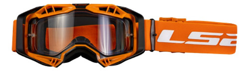 Antiparras Motocross Mx Ls2 Aura Lente Transparente Armazón Naranja Talle Unico