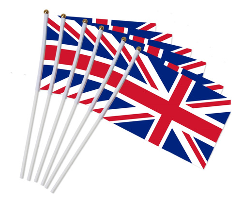 Minibandera De Union Jack, 100 Unidades, Banderas De Palo Pa