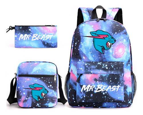 Set De Tres Piezas De Mochila Escolar De Mr. Beast