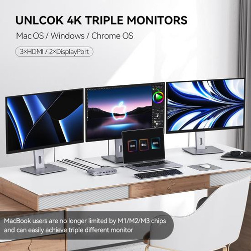 Minisopuru Upgrade Displaylink Docking Station Monitor Tripl