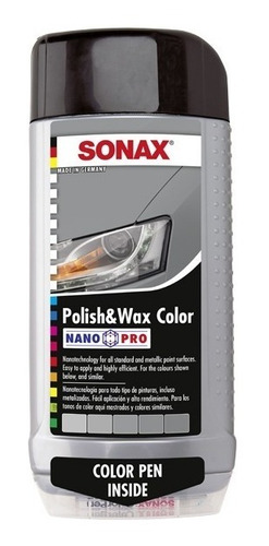 Imagen 1 de 8 de Sonax Polish & Wax Cera Color Gris - Allshine