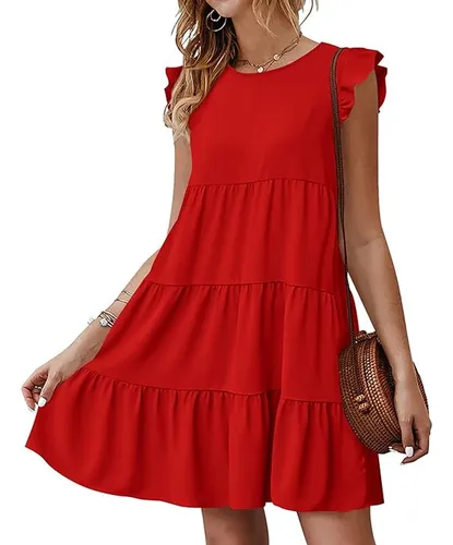 Vestido rojo para playa hot sale