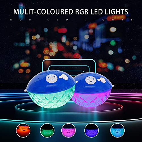 Bocina Bluetooth Flotante Con Luces Colores Rgb Para Alberca