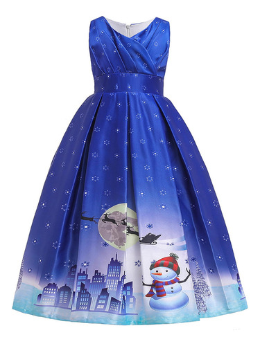 Vestido Largo De Princesa Navideña Q Para Niñas De Año Nuevo