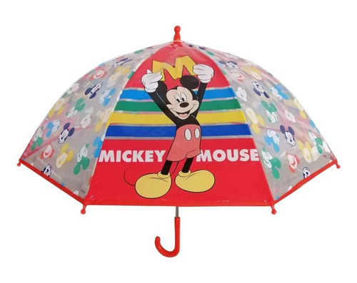 Paraguas Infantil 17 Mickey Mouse Transparente Niño Lluvia