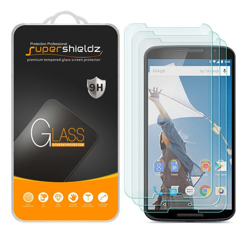  3-pack  Google Nexus 6 Protector De Visualizacion De Vidr