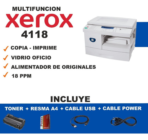 Pequeña Fotocopiadora + Resma A4 Vidrio Oficio B/n E/gratis