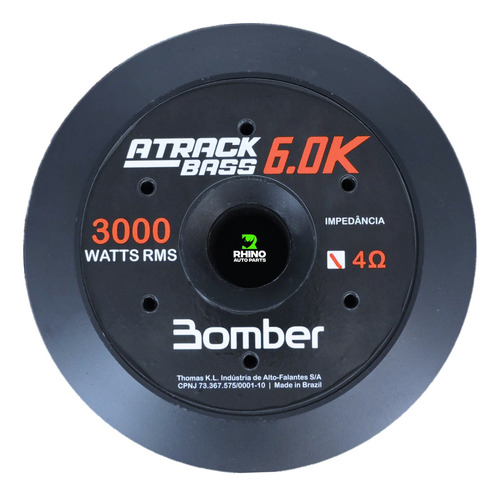 Alto Falante Atrack Bass 6k Bomber 3000w Rms 4 Ohms 15 Poleg Cor Branco