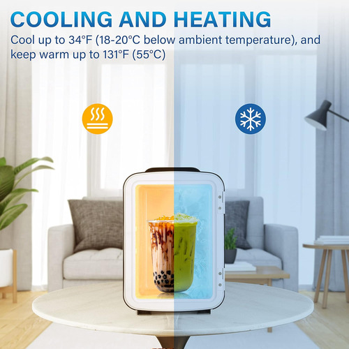 Mini Nevera, Refrigerador Portátil De 4 L/6 Latas Y Ca...