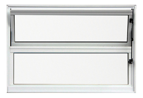 Vitro Basculante Alumínio Branco Brilhante 40x60 Com Vidro