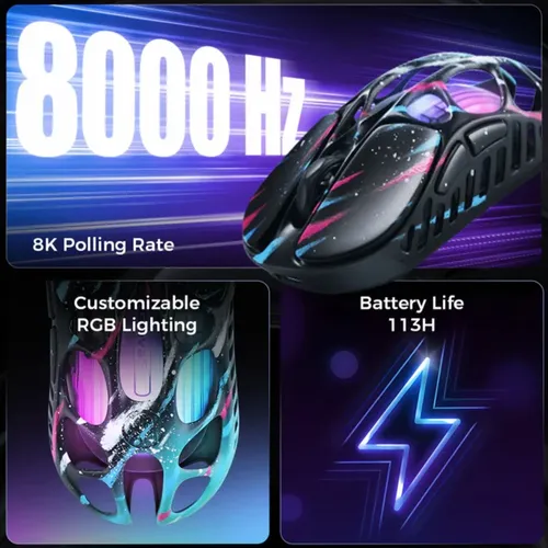 Mouse Gravastar Mercury X Pro Gamer Wireless 32000 Dpi 8k Bz