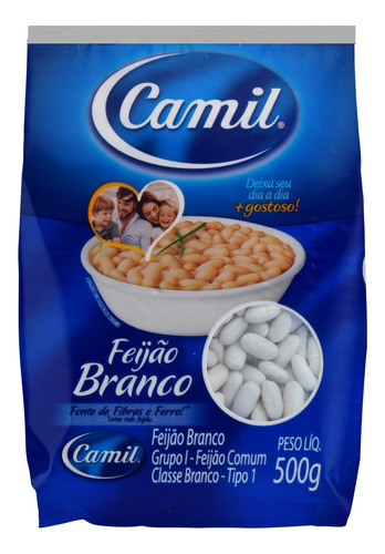 Feijão Branco Tipo 1 Camil Pacote 500g