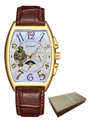 Reloj Mecánico De Piel Gucamel G065 Tourbillon