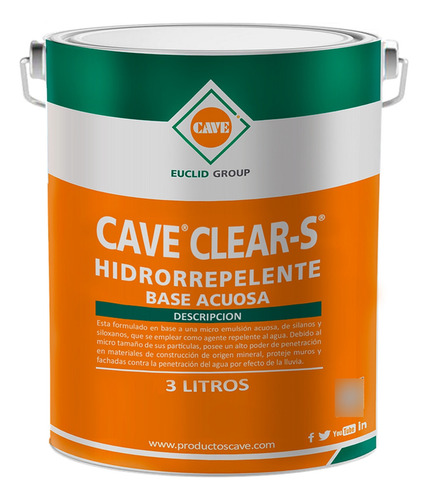 Cave Clear-s  - Hidrorepelente Base Acuosa, Bidón 3 Lt