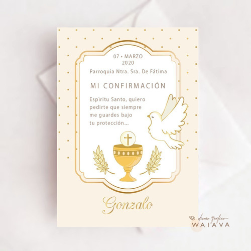Imagen 5 de 10 de Estampas Confirmación Tarjetas Nenes X 4u