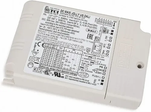Alimentation LED Dimmable DC Maxi Jolly US DALI - Tension Large 110-240V, Sortie Réglable Par DIP-switch, Protection IP20