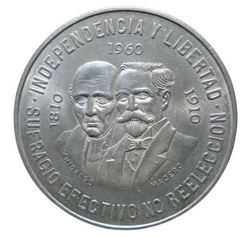 México 10 Pesos 1960 Dos Caritas Plata Ley 0.900
