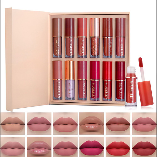 12 Colores Labiales Mate Set De Labiales Pintalabio