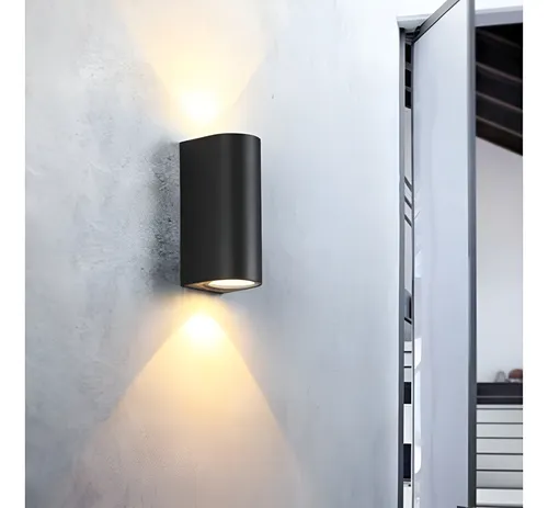 Aplique Led Integrado Negro 2*5w Luz Cálida