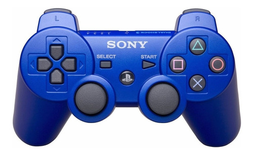 Controle joystick sem fio Sony PlayStation Dualshock 3 metallic blue
