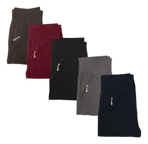 Pack3 Pantalón Calza Lola Forrada Con Chiporro Con Cierre