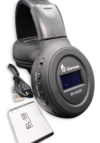 Imagen 3 de 3 de Audífonos Inalámbricos Marca Baten Modelo Bs-862bt Bluetooth