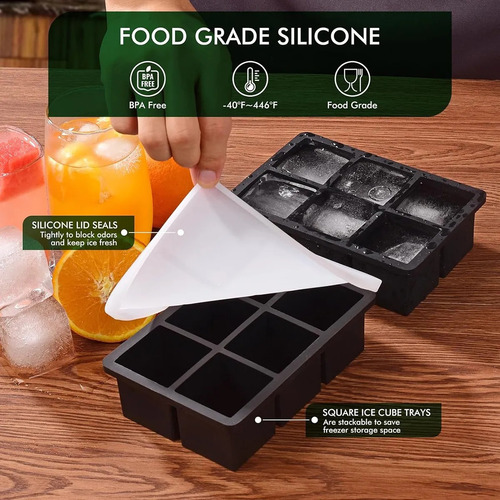 Bandeja Grande De Silicona Con 6 Rejillas Para Cubos De Hiel