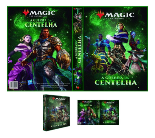 Fichário Magic Guerra Da Centelha + 10 Folhas Porta Cartas 