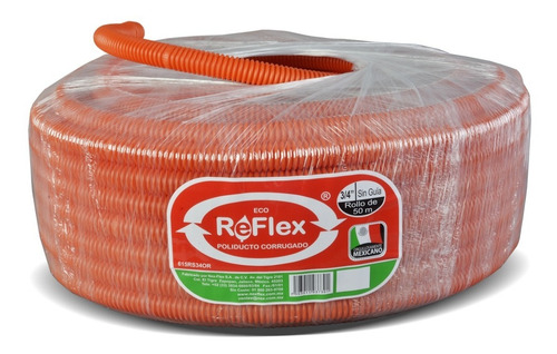 Imagen 2 de 3 de Poliducto Corrugado 3/4 X 50mts Naranja Nexflex Sin Guia