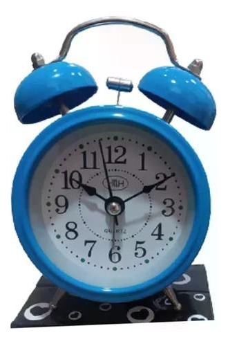 Reloj Despertador Con Pila Azul Vintage Retro