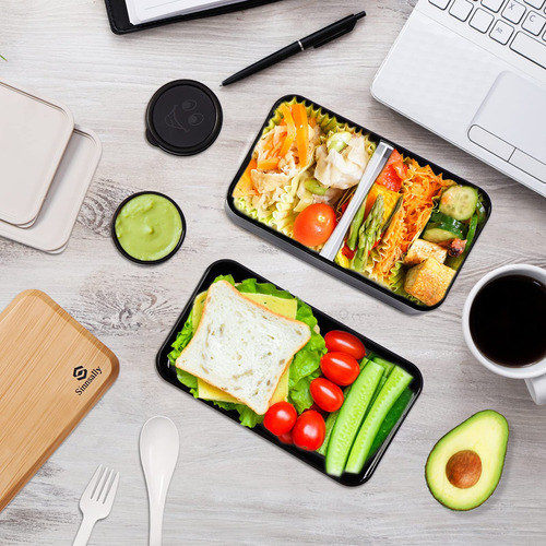 Lonchera Bento Para Adultos Con Compartimentos A Prueba De F
