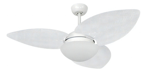 Ventilador De Teto Volare Dunamis Branco Vidro Palha 110v