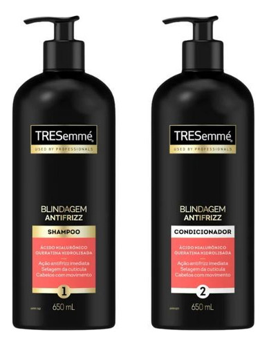 Condicionador TRESemmé Kit shampoo+condicionador tresemme blindagem antifrizz 650ml de sem en kit