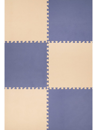 Tapete Multiusos Foam Ejercico Gym Yoga 60x60cm 8 Pzs Color Azul Y Blanco