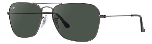 Lentes Ray-ban Aviator Caravan Rb3136 004 Liso Verde Green Polished Gunmetal Polished Gunmetal
