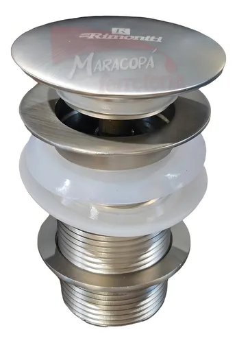 Valvula Tip Top Bronce Touch Rimontti Bacha Lavatorio Satin Acabado Satinado Color Plateado